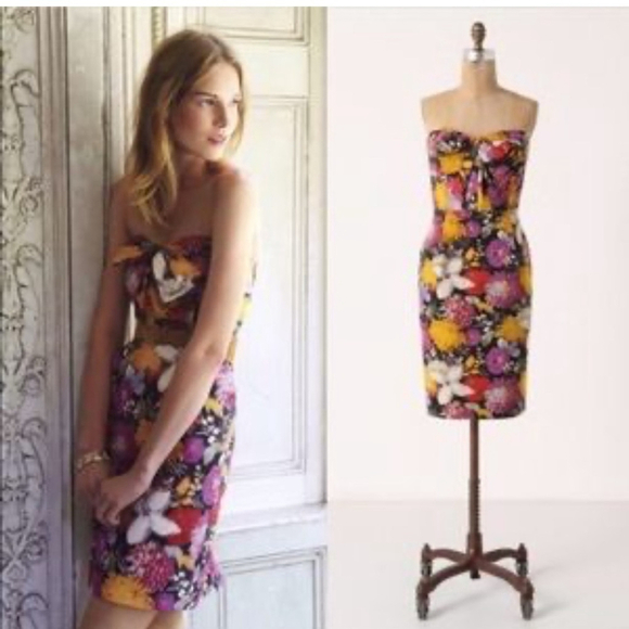 Anthropologie Moulinette Soeurs Strapless Floral Dress - Picture 1 of 10